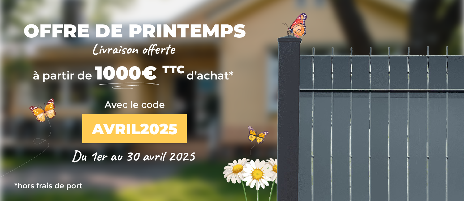 Livraison offerte à partir de 1000€ ttc d'achat, code promo: AVRIL2025